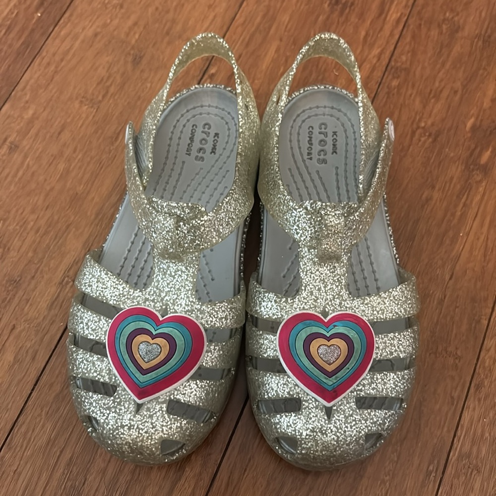 Crocs jellies silver size 13